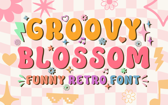 Groovy Blossom: A Whimsical 70s Font for Modern Projects