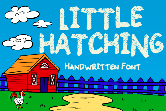 Little Hatching: A Farm-Themed Font with Playful Straw Texture