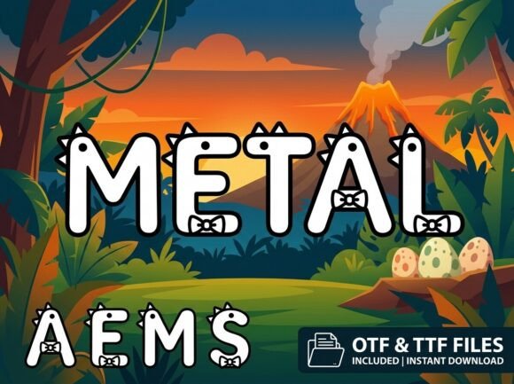 Metal: A Prehistoric Typeface with Dapper Dino Charm